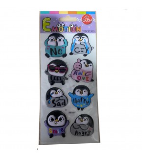 Bu-Bu Emotıons Puffy Stıck Penguın & Message 9x21 BUBU-SWP-1901