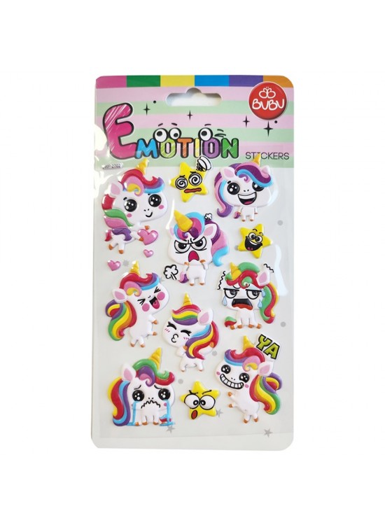 Bu-Bu Emotıons Puffy Stickers Unıcorn 10.9x20.5 BUBU-SWP-2702