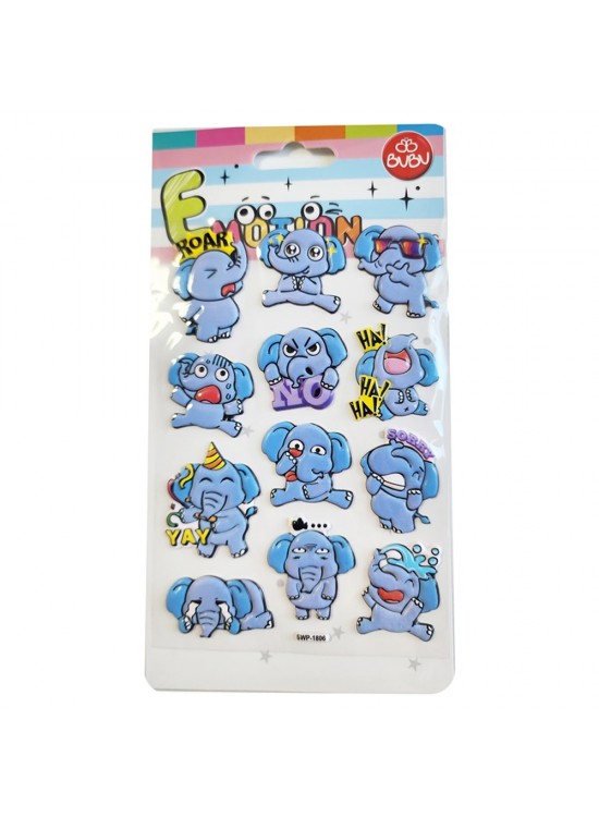 Bu-Bu Emotıons Stıckers Elephants 10.9x20.5 BUBU-SWP-1806 Bu-Bu Emotıons Stıckers Elephants 10.9x20.5 BUBU-SWP-1806