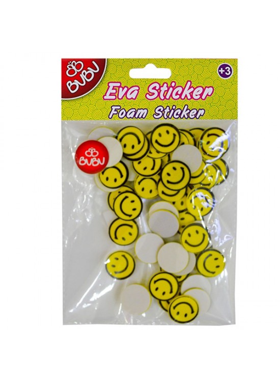 Bu-Bu Eva Sticker Gülen Yüz Küçük Pvc BUBU-STS029