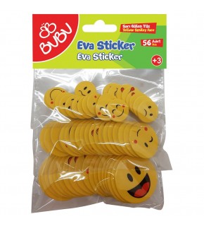 Bu-Bu Eva Sticker Sarı Gülen Surat 56 Lı BUBU-ST0141