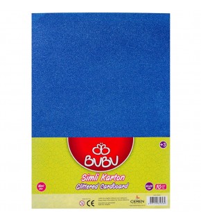 Bu-Bu Fon Kartonu Simli 50x70 Mavi 10 LU BUBU-FK0009