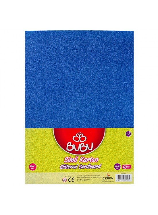 Bu-Bu Fon Kartonu Simli 50x70 Mavi 10 LU BUBU-FK0009