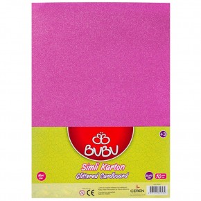 Bu-Bu Fon Kartonu Simli 50x70 Pembe 10 LU BUBU-FK0011