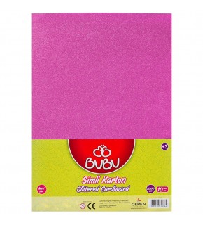 Bu-Bu Fon Kartonu Simli 50x70 Pembe 10 LU BUBU-FK0011