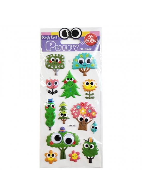 Bu-Bu Googly Eyes Puffy Stıcker Ağaçlar 9x21 BUBU-SWP-2606