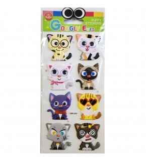 Bu-Bu Googly Eyes Puffy Sticker Kediler 9x21 BUBU-SWP-2303