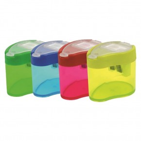 Bu-Bu Kalemtıraş Şeffaf Damla Çift Delikli Hazneli BUBU-KT0004 (1 Adet)