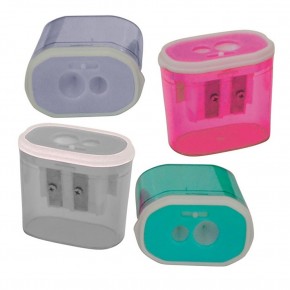 Bu-Bu Kalemtıraş Şeffaf Dikdörtgen Çiftli 4 Renk BUBU-KT0010 (1 Adet)