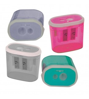 Bu-Bu Kalemtıraş Şeffaf Dikdörtgen Çiftli 4 Renk BUBU-KT0010 (1 Adet)