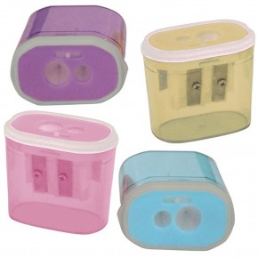 Bu-Bu Kalemtıraş Şeffaf Dikdörtgen Çiftli Pastel Renk BUBU-KT0011 (1 Adet)