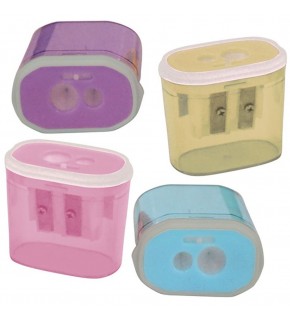 Bu-Bu Kalemtıraş Şeffaf Dikdörtgen Çiftli Pastel Renk BUBU-KT0011 (1 Adet)