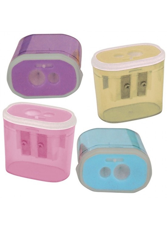 Bu-Bu Kalemtıraş Şeffaf Dikdörtgen Çiftli Pastel Renk BUBU-KT0011 (1 Adet)