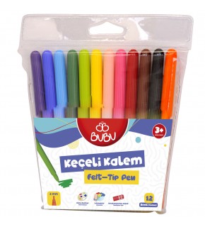 Bu-Bu Keçeli Kalem 12 Renk Pvc BUBU-KEC001