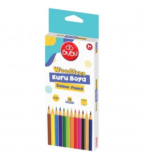 Bu-Bu Kuru Boya Woodfree Tam Boy 12 Renk Bubu-Kur001