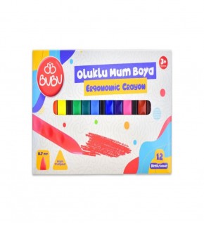 Bu-Bu Oluklu Crayon 12 Renk Bubu-Cr0003