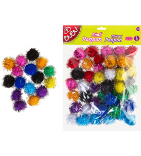 Bu-Bu Pon Pon Simli 3 CM 50 Lİ Karma BUBU00113