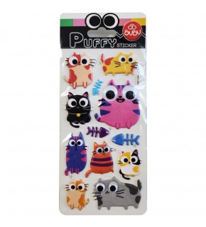 Bu-Bu Puffy Stıck Oynar Gözlü Şaşkın Kediler 9x21 BUBU-SWP-2409