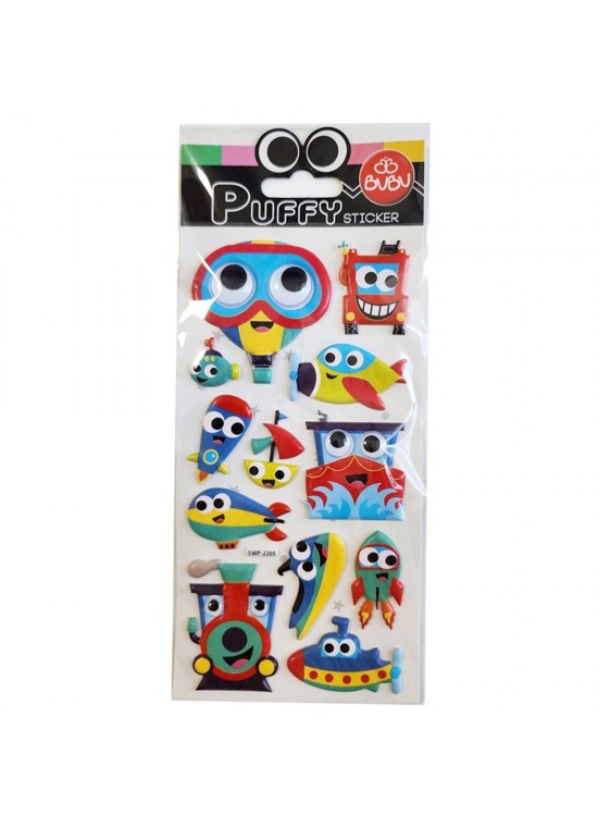 Bu-Bu Puffy Stıckers Oynar Gözlü Araçlar 9x21 BUBU-SWP-2209 Bu-Bu Puffy Stıckers Oynar Gözlü Araçlar 9x21 BUBU-SWP-2209