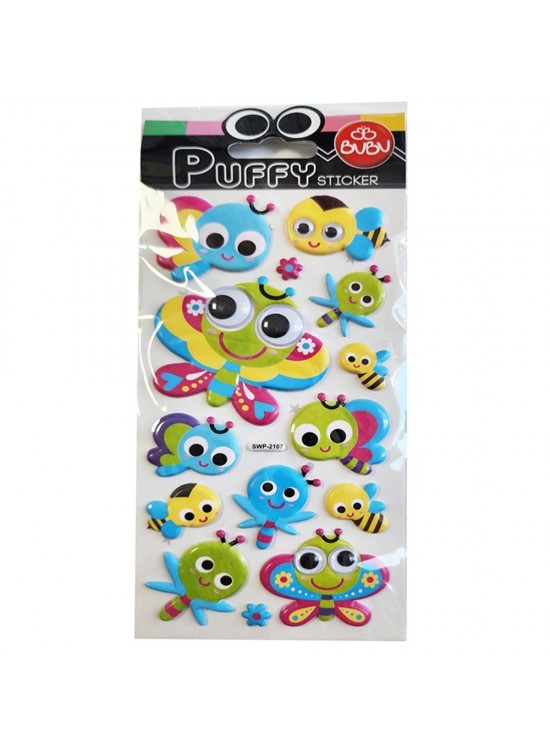 Bu-Bu Puffy Stickers Oynar Gözlü Arılar 9x21 BUBU-SWP-2107