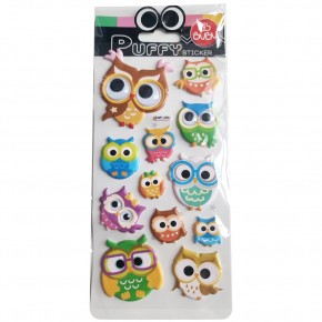 Bu-Bu Puffy Stıckers Oynar Gözlü Baykuşlar 9x21 BUBU-SWP-2002