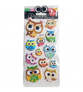 Bu-Bu Puffy Stıckers Oynar Gözlü Baykuşlar 9x21 BUBU-SWP-2002