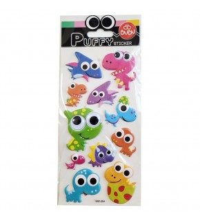 Bu-Bu Puffy Stickers Oynar Gözlü Dinazorlar 9x21 BUBU-SWP-2004