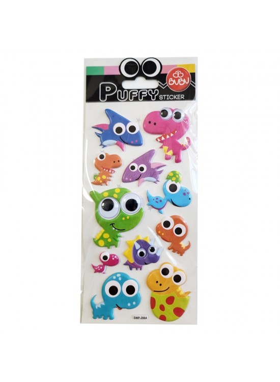 Bu-Bu Puffy Stickers Oynar Gözlü Dinazorlar 9x21 BUBU-SWP-2004