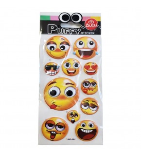 Bu-Bu Puffy Stıckers Oynar Gözlü Emojiler 9x21 BUBU-SWP-2201