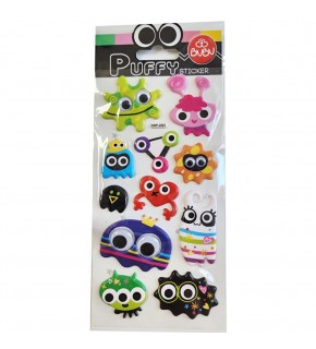 Bu-Bu Puffy Stıckers Oynar Gözlü Monsters 9x21 (S) BUBU-SWP-2003