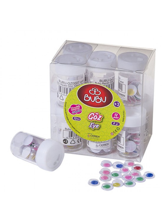Bu-Bu Renkli Göz 12 mm 8 gr BUBU-GZ0007 (1 Adet)