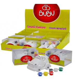 Bu-Bu Seramik Kumbara Boyama Standı Arabalar 12 Lİ BUBU-SBS002