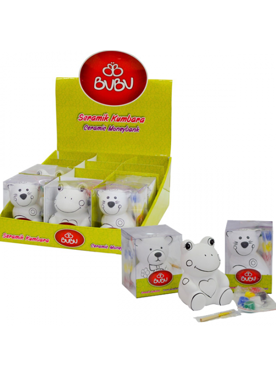 Bu-Bu Seramik Kumbara Boyama Standı Hayvanlar (1 Adet)