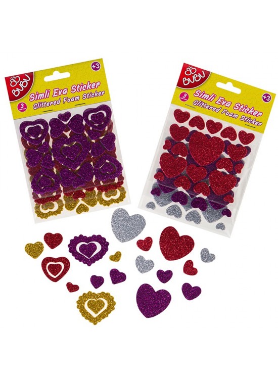 Bu-Bu Simli Eva Sticker 3 Parça 24 Lü Pvc BUBU00086