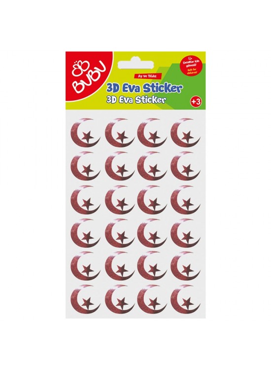 Bu-Bu Simli Eva Sticker Yvr.Türk Bayrağı BUBU-STS048 Bu-Bu Simli Eva Sticker Yvr.Türk Bayrağı BUBU-STS048