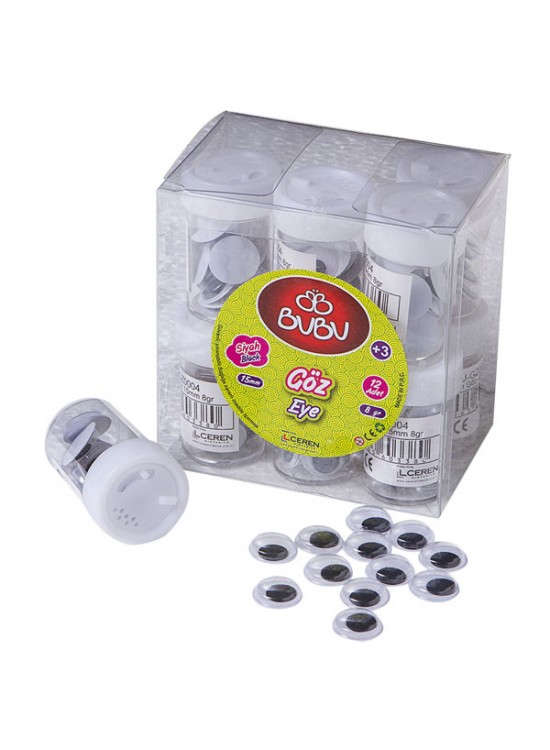 Bu-Bu Siyah Göz 15 mm 8 gr BUBU-GZ0004 (1 Adet) Bu-Bu Siyah Göz 15 mm 8 gr BUBU-GZ0004 (1 Adet)