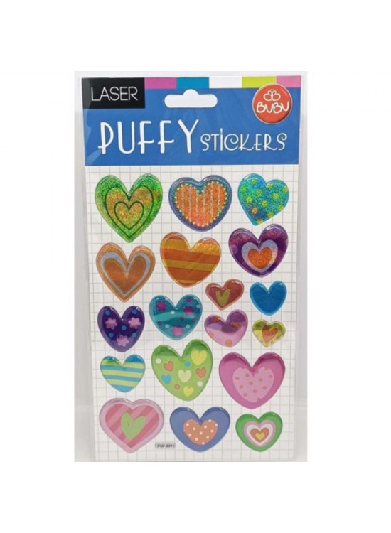 Bu-bu Stickers Puffy Kalp 20.5X11