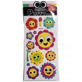 Bu-bu Stickers Puffy Oynar Gözlü Çiçekler 9X21