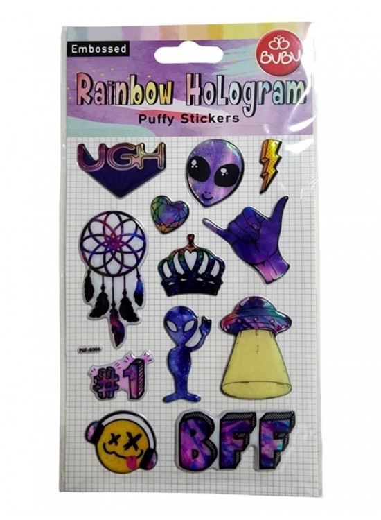 Bu-bu Stickers Puffy Uzaylı 20.5X11