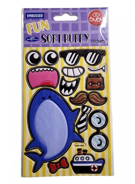 Bu-bu Stickers Soft Puffy Köpek Balığı 20.5X10.5