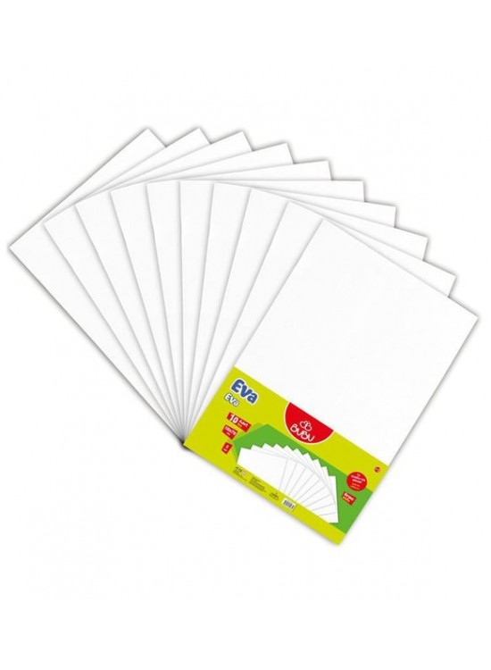Bubu 50X70 Düz Eva Beyaz 10 Lu İthal