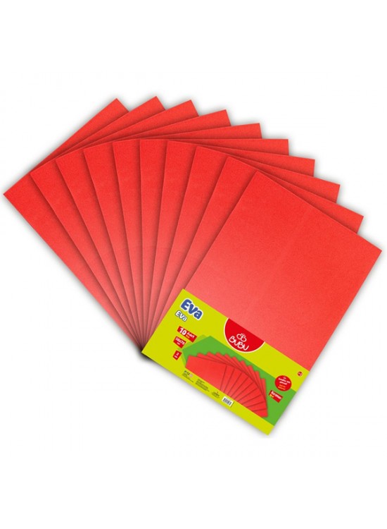 Bubu 50X70 Düz Eva Kırmızı 10 Lu İthal