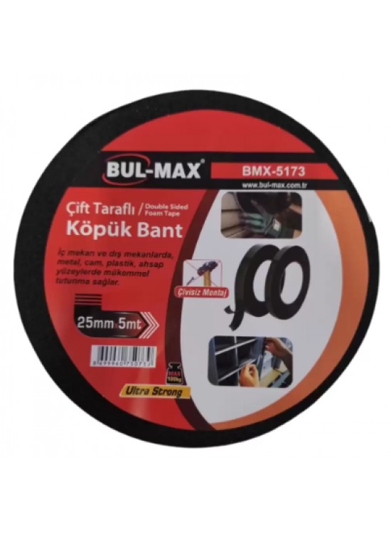 Bul-max Çif Taraflı Köpük Bant 25Mmx5M BMX-5173