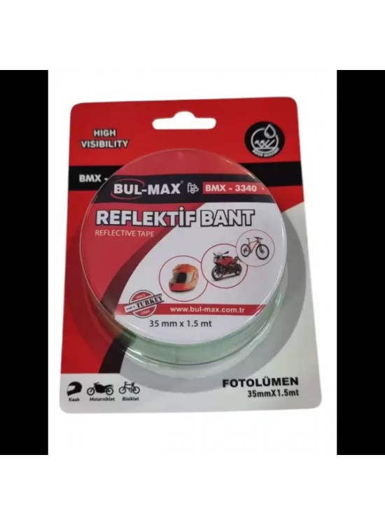 Bul-max Reflektif Bant 35Mmx1,5M Fosfor BMX-3340 Bul-max Reflektif Bant 35Mmx1,5M Fosfor BMX-3340