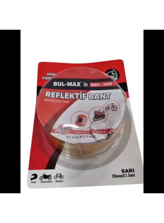 Bul-max Reflektif Bant 35Mmx1,5M Sarı BMX-3339 Bul-max Reflektif Bant 35Mmx1,5M Sarı BMX-3339