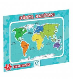 Ca Games Dünya Haritası Frame Puzzle Cafrm-10200