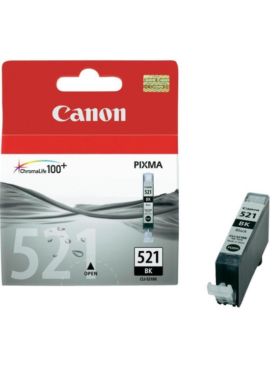 Canon CLI-521BK Black Siyah Mürekkep Kartuş MP260-540-550-560-620-630 MX860-870