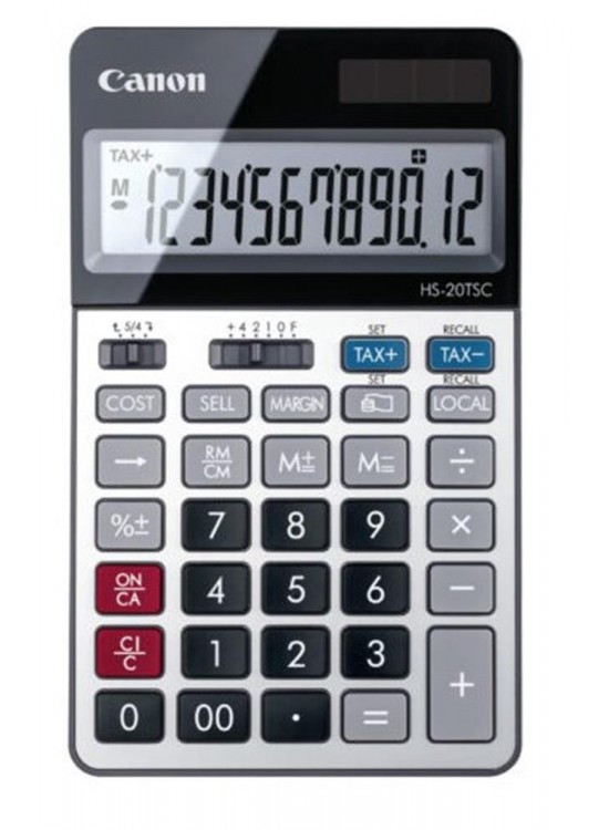 Canon HS-20 TSC 12 Hane Metal Kasa Masa Üstü Hesap Makinesi