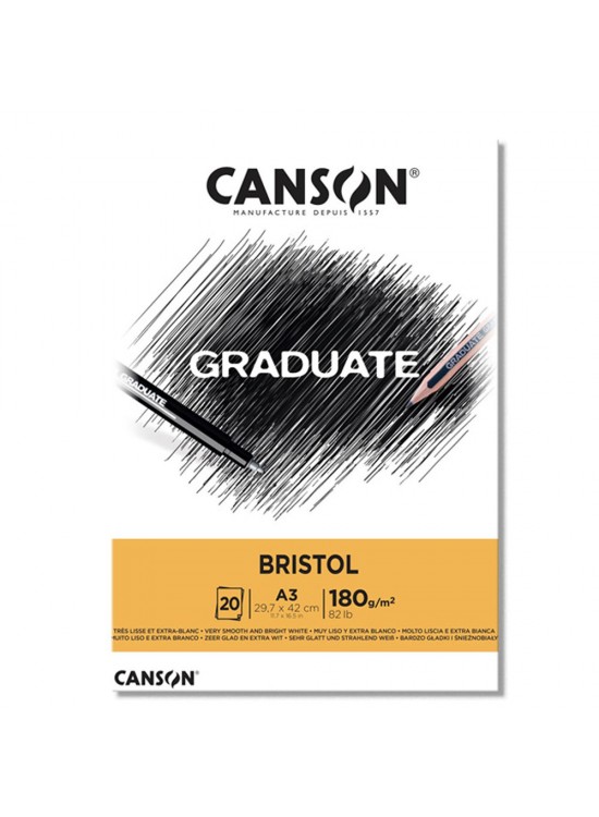 Canson Çizim Bloğu Graduate Cangrad Bristol 20 Syf A3 180 GR