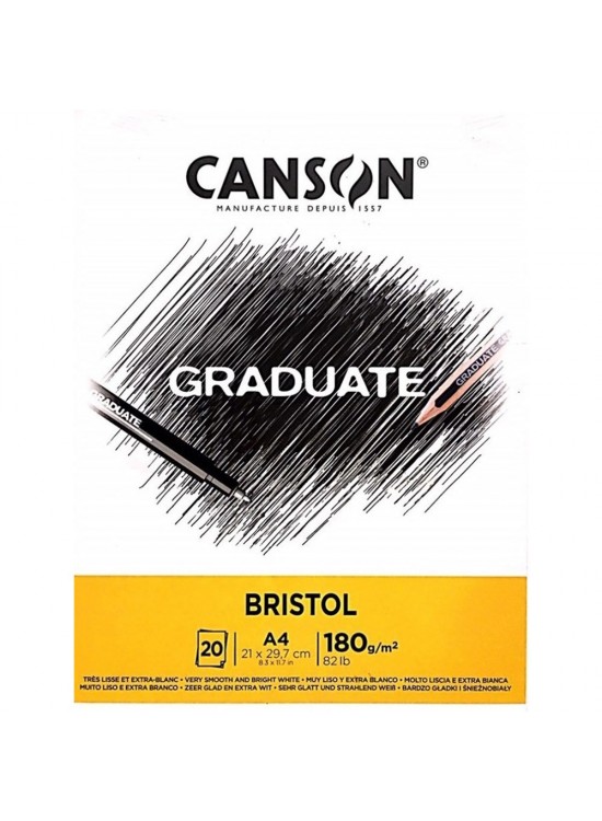 Canson Çizim Bloğu Graduate Cangrad Bristol 20 Syf A4 180 GR